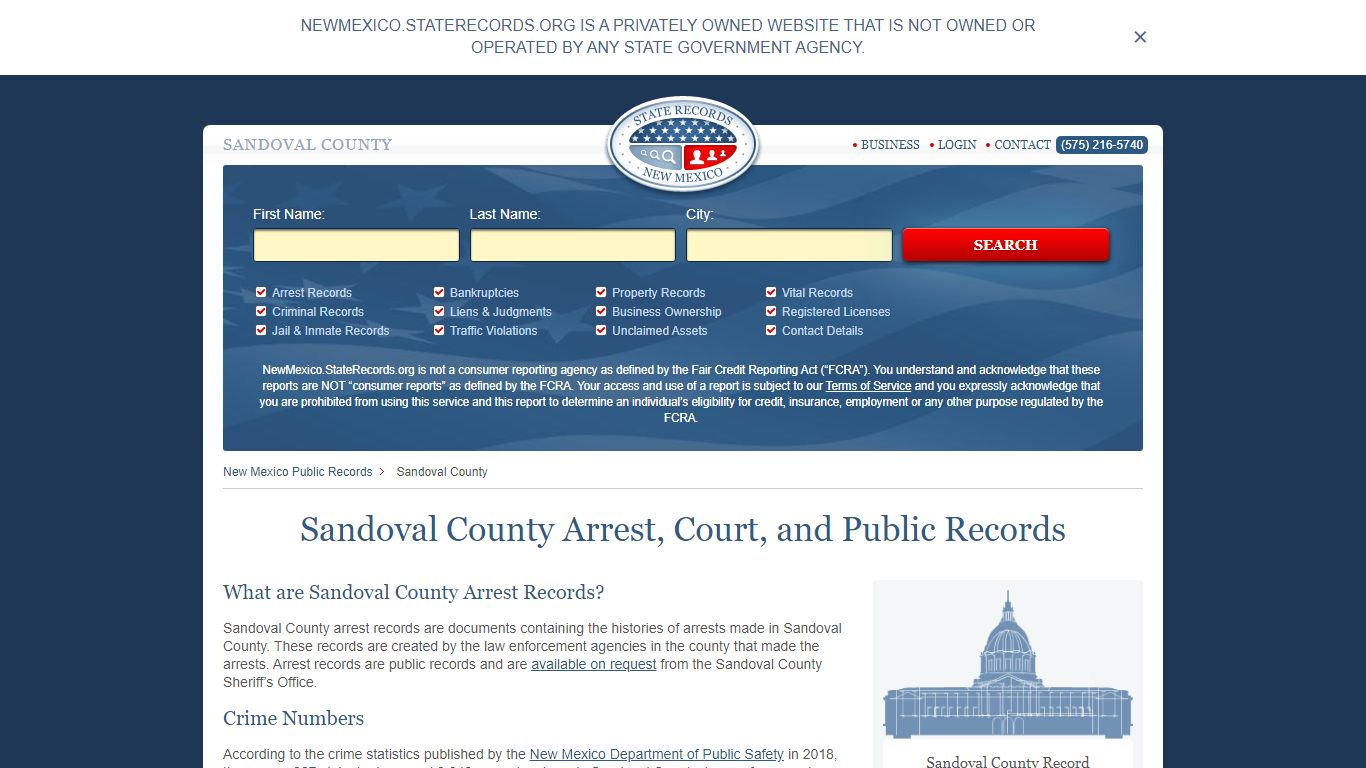 Sandoval County Arrest, Court, and Public Records