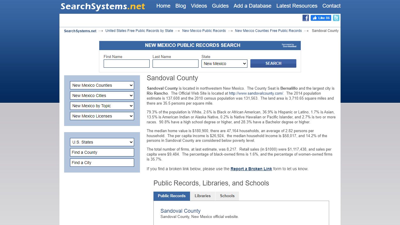 Sandoval County Criminal and Public Records