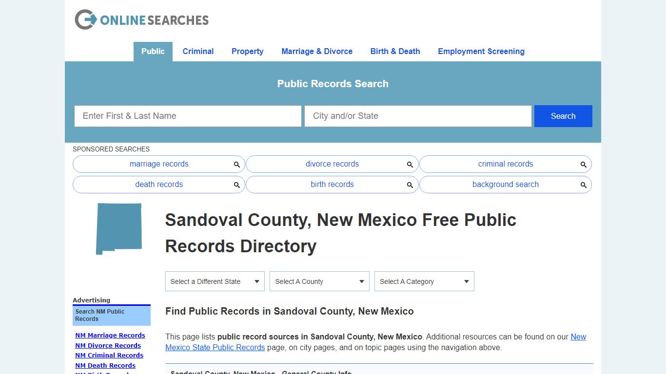 Sandoval County, New Mexico Public Records Directory