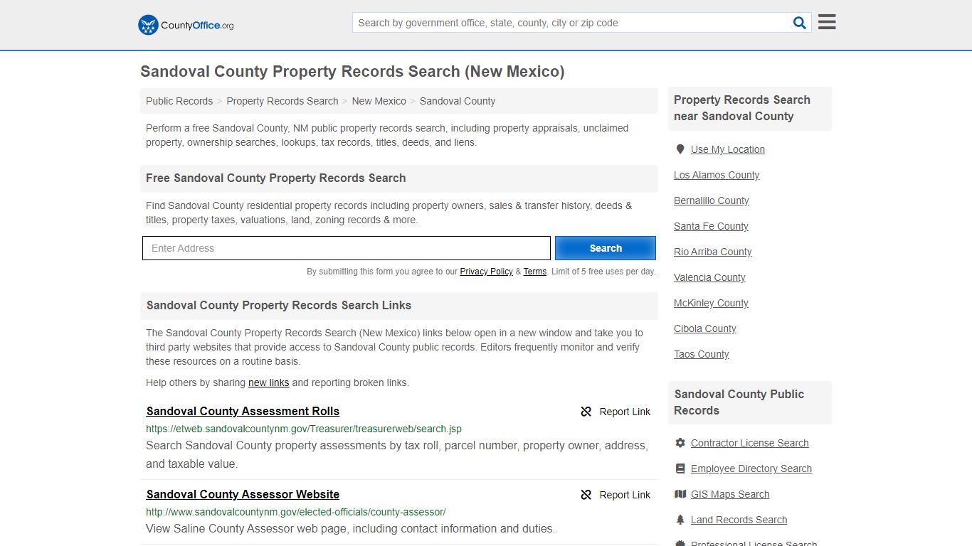 Sandoval County Property Records Search ... - County Office